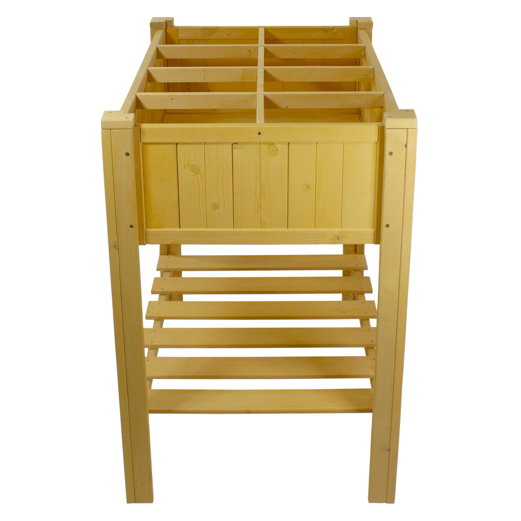 3ft. Wooden Raised Garden Bed Planter Box With Shelf